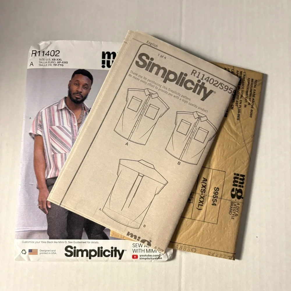 Simplicity Mimi G Pattern R11402 A for Unisex Shirt in Two Lengths